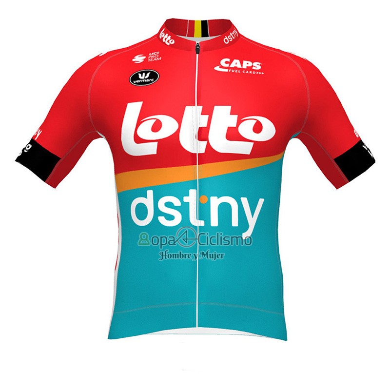 Lotto Dstny Ropa Ciclismo Culotte Corto 2023 Mangas Cortas Rojo Azur